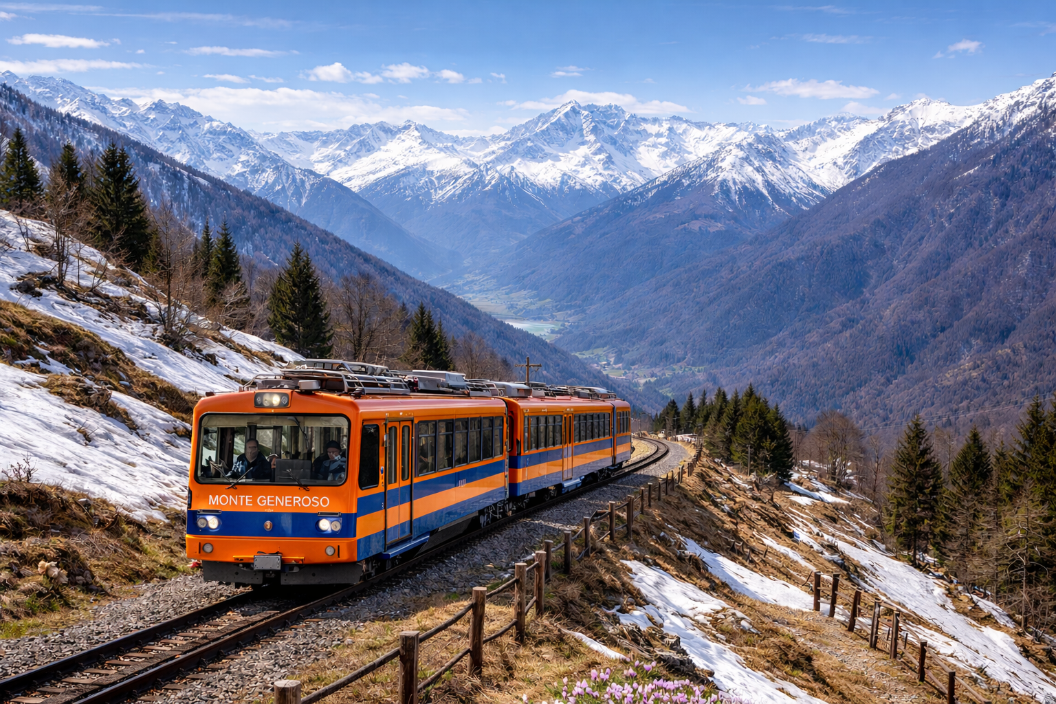 Trenino Monte Generoso generato con IA