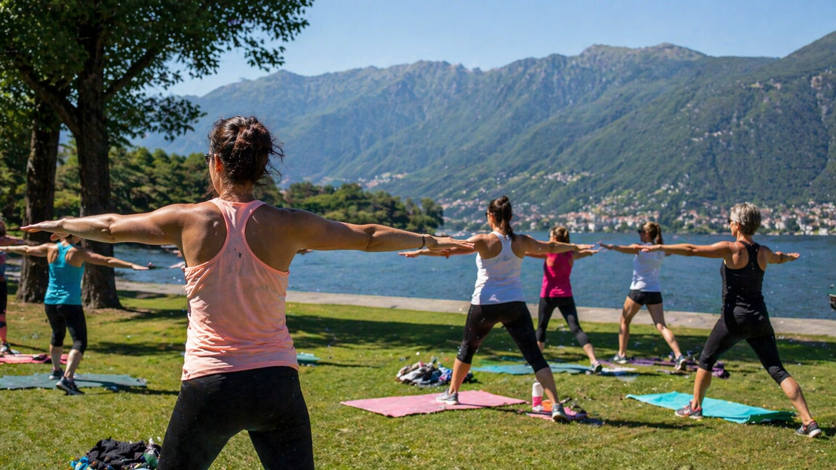 Ginnastica al lago di Ascona.IA