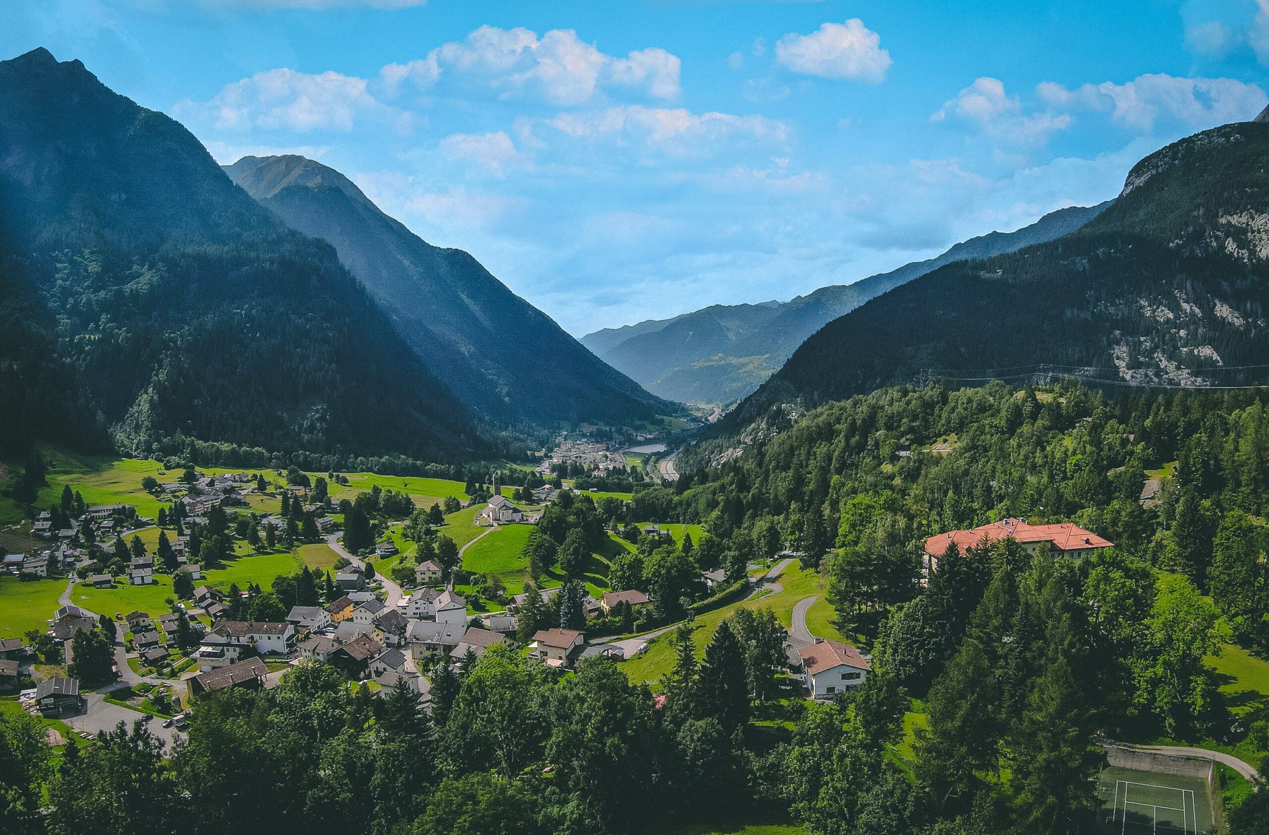 Foto panoramico di un villaggio